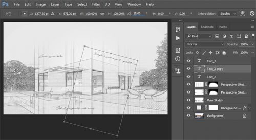 آموزش ایجاد افکت اسکچ معماری در فتوشاپ